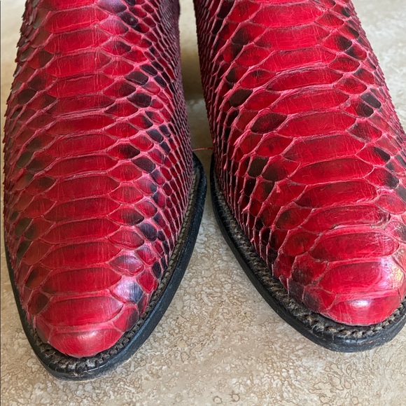 Justin Boots Red and Black Heeled Boots - Picture 5 of 16